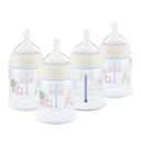 NUK First Choice Smooth Flow Anti-Colic Bottle, Peach, 5 oz. Baby Bottle with SafeTemp Temperature Indicator, Newborn Essentials, 4-Pack
