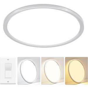20 inch Large Dimmable Led Flush Mount Ceiling Light Fixture Brushed Nickel