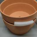 INGOFIN 8 Inch Terracotta Shallow Pots Set with Saucer - Ceramic Clay Pots with Drainage Hole, Terra Cotta Pot for Plants for Indoor Outdoor Plants, Set of 2