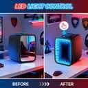 BEICHEN Mini Fridge, 4L/6 Can Small fridge with Dimmable Gaming Light for Bedroom,Office,Gaming room and Car,AC/DC Portable Thermoelectric Cooler & Warmer for Food, Drinks, Skincare,Black