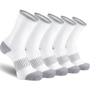 Gonii Women Socks Hiking Running Thick Cushion Athletic Crew Socks 5-Pair Size 5-9