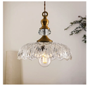 CVKASH Vintage Glass Pendant Light Fixture Brass Modern Adjustable Chandelier Farmhouse Hanging Light for Hallway Porch Kitchen Bedroom Coffee Shop Dining Room Island