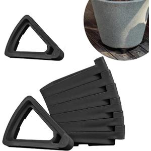 24PCS Flower Pot Risers Toes Invisible Plant Pot Feet for Outdoor Planters Indoor Secure Compressive Environmental Triangular Lifters Supports (Large Black)