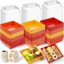 120 Pack Fall Small Charcuterie Boxes with Lid, Autumn, Colors, 5.3 x 4.9 x 2.5 inches