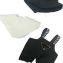 17cm Unisex Doll Clothing Set - Black Animal Theme Hat and Overalls