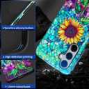 for Samsung Galaxy S23+ Case 2-in-1 Glossy All Inclusive Anti Fall Doublelayer Protection Soft TPU+PC Back Pattern Case Compatible with Samsung Galaxy S23+ 6.6inch for Girls Bright Sunflower