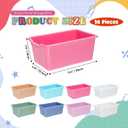 Dandat 16 Pcs Plastic Book Bins for Classroom Library Cubby Bins Scoop Front Stackable Toy Storage Tubs Containers for School Office Home Nursery Playroom Organization(Pastel Color)