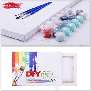 Ginkko Paint by Numbers for Adults Beginner & Kids Ages 8-12 with Wooden Frame Easy Acrylic on Canvas 9x12 inch with Paints and Brushes, Girls and Flowers(Include Framed)2 Pack