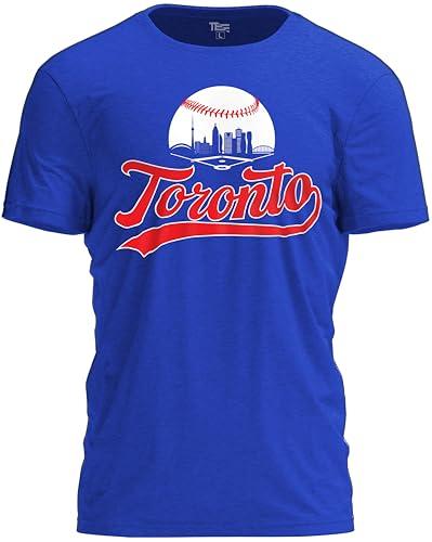 TeeStock Toronto Baseball Shirt Cityscape Fan T-Shirt with Urban Skyline Graphic Size L in Youth