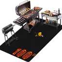 100x51 Inches Extra Large Grill Mat for Outdoor Grill - Fireproof Deck and Patio Protector, Waterproof and Oil-Proof Barbecue Grill Mat (Black)