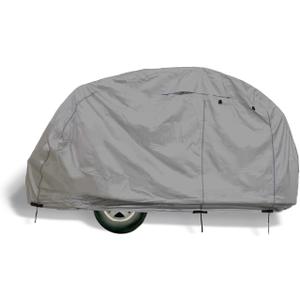 Premium Teardrop Camper Covers, Tear Resistant Teardrop Travel Trailer Cover with Access Panels, Fits 8'10' Long, 5.5'W Gray Color (Size 2: 8'10'L, 5.5'W)