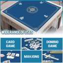 Mahjong Mat, Non-Slip Noise Reducing Game Mat, 31.5 Inch Mahjong Table Mat,Mahjong Mat with Cloth Bag and Carton Storage,Suitable for Mahjong, Dominoes, Solitaire and Other Games. (Blue), 31.5X31.5 Inches