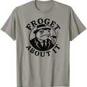 Froget About It Funny Frog Meme Design Mafia Frog Graphic T-Shirt. 2XL