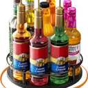 Nuovoware 9 Bottles Rotating Coffee Syrup Rack, Black+Black
