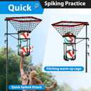 AugFir Volleyball Setter & Spike Trainer, Adjustable Height 93"-126" Volleyball Trainer, Solo Practice Tool for Indoor & Outdoor Use Spiking & Drills, with 88LBS Sandbag Base