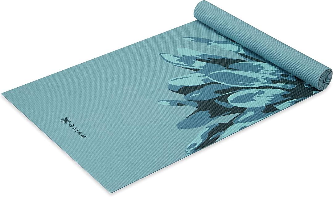 Gaiam Print Yoga Mat, Non Slip Exercise & Fitness Mat for All Types of Yoga, Pilates & Floor Exercises