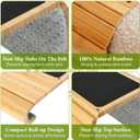 Couch Cup Holder & Bamboo Armrest Tray Foldable Non-Slip Sofa Arm Table for Drinks, Snacks, Remote Control & Phone