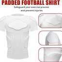 Mens Padded Compression Shirt Football Rib Protectors 6-Football Pads Chest Protector Padded Shirt Protective Gear for Football Baseball Basketball