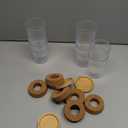 Baderke 8 Packs Propagation Vases for Plants Plastic Plant Propagation Station with Hole Lid and Bamboo Stand Growing in Water Hydroponic Home Office Table Decoration(Stripe Style)