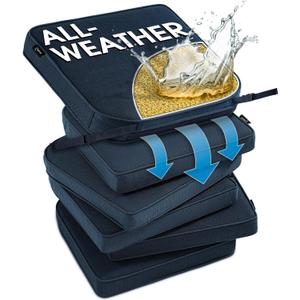 SUNROX DryFast Foam Outdoor Chair Cushion with DryMesh Drainage, All-Weather FadeShield Water Resistant Patio Furniture Cushions, Ultra Durable Patio Chair Cushions 19"x19", 6 Pack Navy