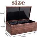 DIMAR GARDEN Outdoor Storage Coffee Table with Waterproof Cover,Patio Wicker Storage Table,42 Gallon Mixed Brown