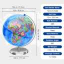 World Globe for Children and Adults, 12 inch Educational Spinning Earth Map with Stand, Self-Assembled Interactive World Globes for Kids Learning, Classroom, Students Desk, Room and Office Decor