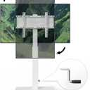 Mobile TV Cart with Handle Stepless Lift,Rolling TV Stand for 42-75inch TVs with 90 Rotating,Portrait to Landscape,Height Adjustable TV Stand with Wheels Holds up to 110lbs,Max VESA 600x500mm (White)