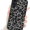 Fiyart Designed for iPhone 16 Plus Case Matte Cheetah Print Design Compatible with MagSafe Wireless Charging,Cute Leopard Print Anti-Scratch Translucent Phone Cover for Women Girls Men 6.7"-Black