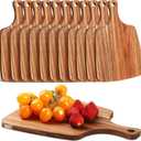 Vesici 12 Pcs Cutting Board with Handle 12 x 8.7 Inches Acacia Wooden Serving Bridal Shower Aperitif Charcuterie Board with Handles Wedding Gift for Couple for Kitchen Meat Vegetables Fruit