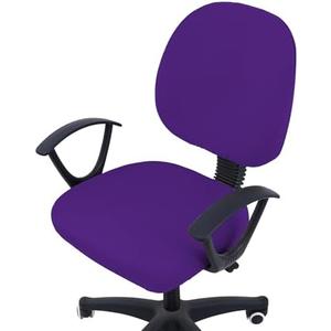 Smiry Stretch Jacquard Office Computer Chair Covers, Removable Washable Universal Desk Rotating Chair Slipcovers Protector, Seat + Backrest Cover, Violet