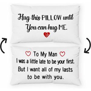 Sufamb Long Distance Relationship Gifts Reversible Decor Throw Pillow Case Decor for Home Bedroom,12'' x 20'' Pillow case, Funny Gift for Boyfriend, Husband, Anniversary, Wedding, Engagement (incanus)