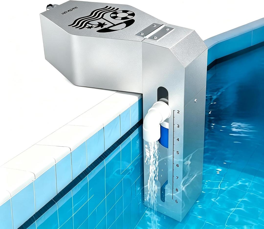 Automatic Pool Filler, Metal Construction with Anti-Corrosion Coating, 2 to 9 Inch Visual Water Level Adjustment, Pool Water Leveler Auto Fill, Pool Stuff, Swimming Accessories