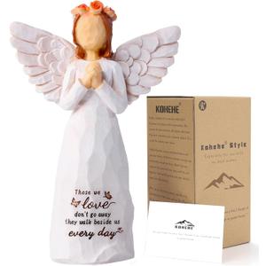 Kohehe Sympathy Gifts for Loss of Loved One, 5.12" Angel Sympathy Gift,Memorial Gift for Loss of Dad Mom Grandmother, Angel Figurine for Bereavement Remembrance Gifts (Sympathy-Figurine)