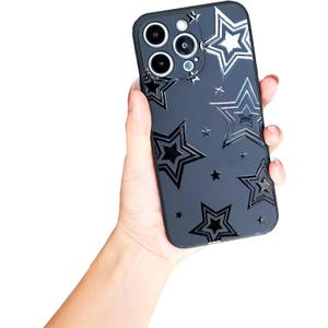 Star Case Designed for iPhone 16 Pro,Fashion Black Stars(Star-16Pro)