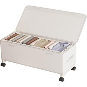 65L Under Bed Storage with Wheels, Adjustable Underbed Storage Bins, Foldable Dustproof Storage Container, 30.3×11.4×11.8 Inch Organizer for Clothes, Shoes, Blankets and Household Sundries (white)