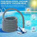 3 Pcs Pool Cleaning Kit 11.8" Vacuum Head with Flexible Wheels, 1-1/2 x 18ft Hoses and Skim Vacuum Plate Pool Maintenance Cleaning Accessory Tool for Fast, Easy Debris Removal