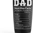 SANDJEST Tumbler Gifts for Dad from Daughter, Son - Dad Nutrition Facts 20oz Stainless Steel Insulated Coffee Travel Mug Christmas, Birthday, Father's Day Gift