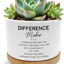 Difference Maker Gifts for Women Men Plant Pots, Appreciation Gifts for Coworker Teacher Boss Leader Succulent Planters, Ceramic Plant Flower Pots for Home Office Desk Table Shelf(No Plants)