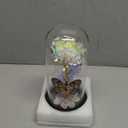 Valentines Day Rose Gifts for Her Birthday Gift for Women Galaxy Glass Rose in Glass Dome Forever Eternal Crystal Roses with Butterfly Valentines Day Gifts for Daughter Mom Wife Girlfriend Colorful