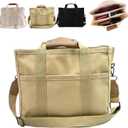 Desolio Everything Tote Bag, Everything Bag, Canvas Tote Bag with Compartments (Yellow)