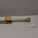 Warm Gold Double Curtain Rods 36-72", Decorative Window Treatment Curtain Rod with Round & Barrel Finials, 1-Inch Front and 5/8 Inch Back Double Telescoping Drapery Rod, Adjustable Double Window Rod