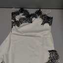 Women Silk Satin Extra Long Camisole Lace Asymmetrical Trim Cami Tank Crop Tops Y2k Silky High Low Hem Lace Layering Slip Dress White Small 