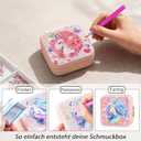 CharySim Diamond Art Jewelry Box Kit, DIY Diamond Painting Jewelry Box for Women, Craft Kit for Adults, Cute Jewelry Organizer, Birthday Gift (Pink Pro)