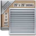 Fits 24x24 Wall Opening Anodized Aluminum Exterior Wall Vent by Handua | Gable Shed for Crawlspace, Outdoor, Doors, Attic | Weatherproof, Rain&Rust Proof, Water Resistant Grille Overall: 26"W X 26"H