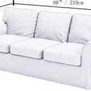 Heavy Cotton Ektorp Sofa 3 Seat Cover Replacement is Made Compatible for IKEA Ektorp Three Seat Sofa (White Sofa)