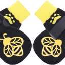 EXPAWLORER Anti Slip Dog Socks to Prevent Licking Paws, Dog Shoes for Hot Pavement, Dog Booties for Small Medium Large Senior Dogs, Traction Control Boots & Paw Protectors for Hardwood Floors (Medium (4 Count), Yellow)