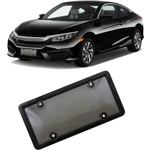 License Plate Frame Cover Set, UV Resistant Protector for Car Truck, Easy to Install, Scratch Proof, Smoky Color