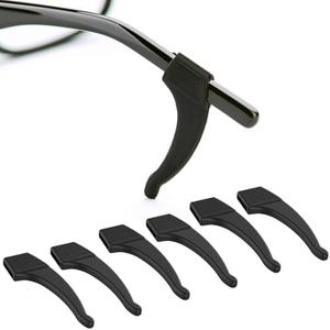 Anchor Glasses Straps - 6 Pack - Sunglasses Retainer Anti-Slip Glasses Grip Ear Hook Eyeglasses Anti-Slip Temple Tip Glasses Holder (Black)