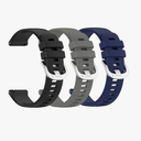 Bands for Garmin Vivoactive 5/Garmin Active 5, 20mm Watch Strap Sport Wristband Soft Silicone Replacement Band Compatible with Garmin Venu/Venu sq/Venu sq2/Venu 2 plus, Color: Black+grey+blue