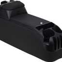 Elite Center Console for Minivans, SUVs, Vehicle Organizer, Upholstered Vinyl, Large Storage, Extra Cup Holders, Made in USA (Black)